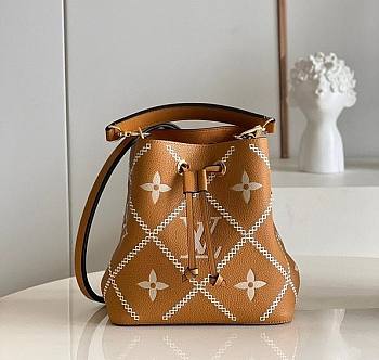 Louis Vuitton NeoNoe Monogram Empreinte Bucket Bag Brown 20cm