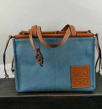 Loewe Cushion Tote Bag In Blue 21267 Size 32x24x16cm