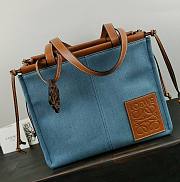Loewe Cushion Tote Bag In Blue 21267 Size 35x27x19cm - 1