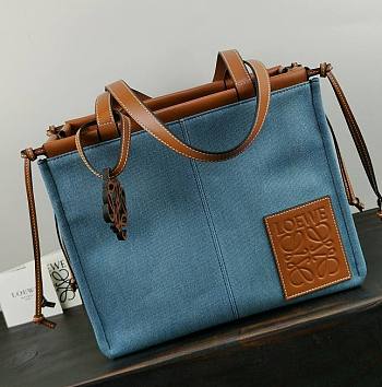 Loewe Cushion Tote Bag In Blue 21267 Size 35x27x19cm