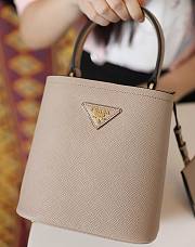 Prada Mini Panier Saffiano Shoulder Bag In Beige 1BA217 Size 18x17x10.5cm - 1