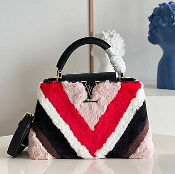 Louis Vuitton Capucine BB Bag Shearling Leather M48865 Size 27x18x9 cm 