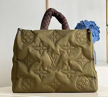 Louis Vuitton Onthego Eco Desing Tote Bag In Khạki M59007 Size 35x17x14cm