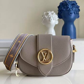 Louis Vuitton Pont 9 Soft Calfskin Leather In Grey M55948 Size 25cm