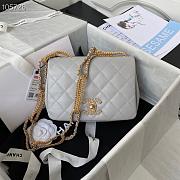 Chanel Chain Flap Bag Blue Gray AS2975 Size 20cm - 1