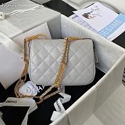 Chanel Chain Flap Bag Blue Gray AS2975 Size 20cm - 2