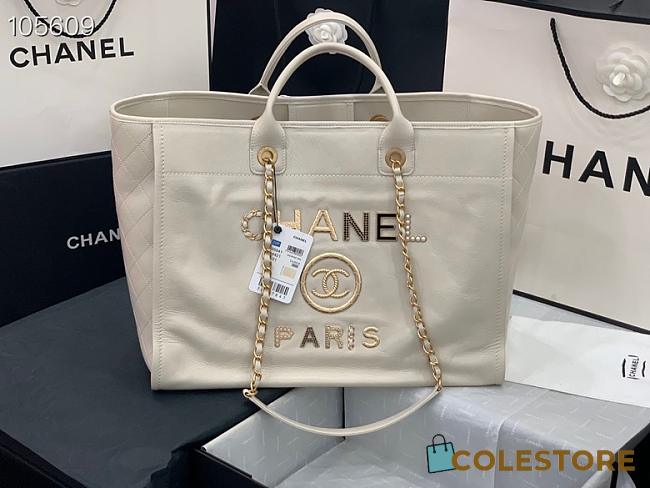 Chanel Shopping Bag White 40cm - 1