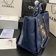 Chanel Shopping Bag Cowhide Leather Blue 40cm - 2