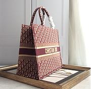 Dior Book Tote Oblique Burgundy Embroidery Size 42cm - 5