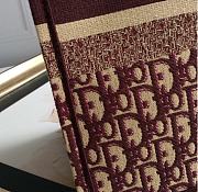Dior Book Tote Oblique Burgundy Embroidery Size 42cm - 4