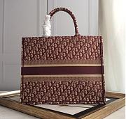 Dior Book Tote Oblique Burgundy Embroidery Size 42cm - 3