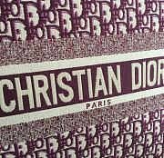 Dior Book Tote Oblique Burgundy Embroidery Size 42cm - 2