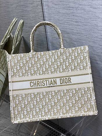 Dior Book Tote Embroidery In White Size 42cm