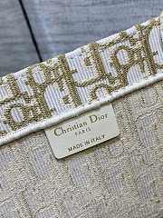 Dior Book Tote Embroidery In White Size 42cm - 5