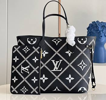 Louis Vuitton Neverfull Malletage Pattern In Noir M46039 Size 31cm