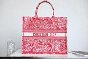 Dior Book Tote Black Red Embroidery M1286 Size 41.5cm. - 1