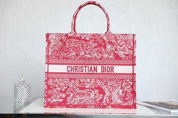 Dior Book Tote Black Red Embroidery M1286 Size 41.5cm.