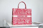 Dior Book Tote Black Red Embroidery M1286 Size 41.5cm. - 4