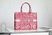 Dior Book Tote Black Red Embroidery M1286 Size 36.5cm - 2