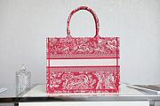 Dior Book Tote Black Red Embroidery M1286 Size 36.5cm - 3