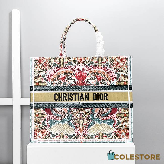 Dior Book Tote Toile De Jouy Multicolor Size 42cm - 1