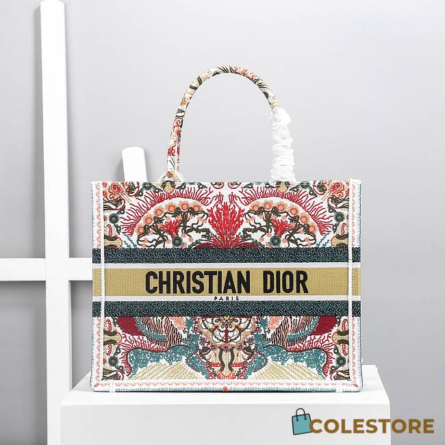 Dior Book Tote Toile De Jouy Multicolor Size 36cm - 1