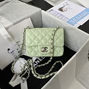 Chanel Mini Flap Bag Calfskin Silver Metal A35200 17cm - 1