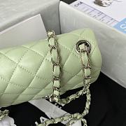 Chanel Mini Flap Bag Calfskin Silver Metal A35200 17cm - 3