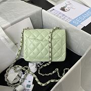 Chanel Mini Flap Bag Calfskin Silver Metal A35200 17cm - 4