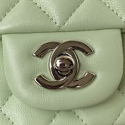Chanel Mini Flap Bag Calfskin Silver Metal A35200 17cm - 6