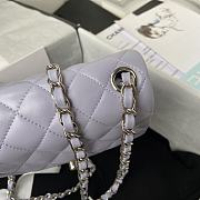 Chanel Mini Flap Bag Calfskin Silver Metal  Light Purple A35200 17cm - 3