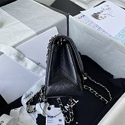 Chanel Mini Flap Bag Calfskin Silver Metal Black A35200 17cm - 2
