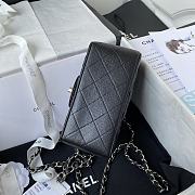 Chanel Mini Flap Bag Calfskin Silver Metal Black A35200 17cm - 5