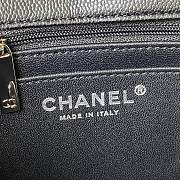 Chanel Mini Flap Bag Calfskin Silver Metal Black A35200 17cm - 6