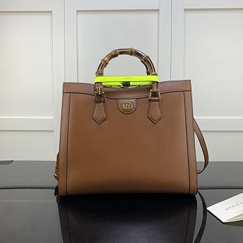 Gucci Diana Tote Bag In Brown 655658 35x30x14