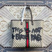 Gucci Graffiti Handbag Brown Canvas 680125 Size 38x28x15cm - 1