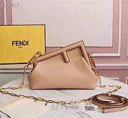 Fendi First Small Leather Bag In Beige Size 26cm - 1