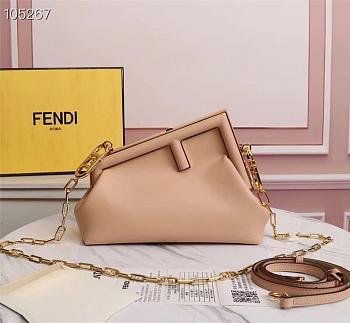 Fendi First Small Leather Bag In Beige Size 26cm