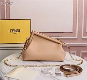 Fendi First Small Leather Bag In Beige Size 26cm - 4