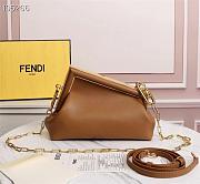 Fendi First Small Leather Bag In Brown Size 26cm - 2