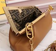 Fendi First Small Leather Bag In Brown Size 26cm - 4