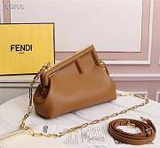 Fendi First Small Leather Bag In Brown Size 26cm - 5