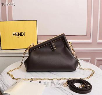 Fendi First Small Dark Brown Leather Size 26cm