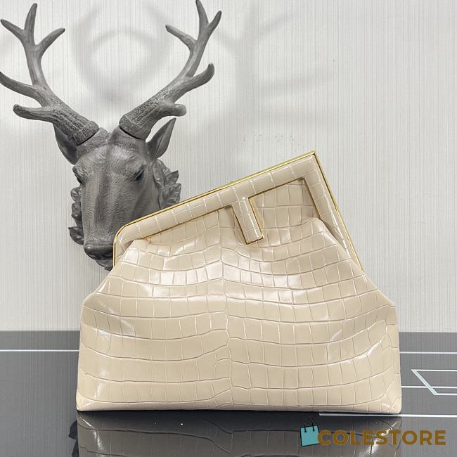 Fendi First Crocodile In Beige Size 32.5x15x23.5cm  - 1