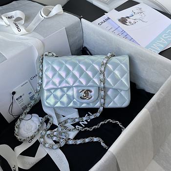 Chanel Classic Flap Bag In Neon Blue A01116 Size 20cm