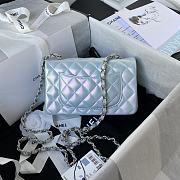 Chanel Classic Flap Bag In Neon Blue A01116 Size 20cm - 5