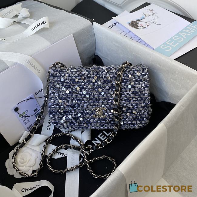 Chanel Classic Flap Bag In Fabric A01116 Size 20cm  - 1