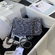 Chanel Classic Flap Bag In Fabric A01116 Size 20cm  - 5