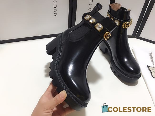 Gucci Leather Ankle Boots With Belt  - 1
