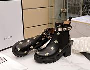 Gucci Embroidered Leather Ankle Boots  - 5